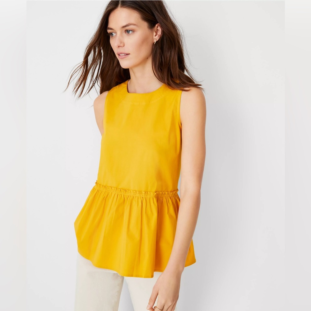 Ann Taylor Peplum Sleeveless Peplum Top: size x small
